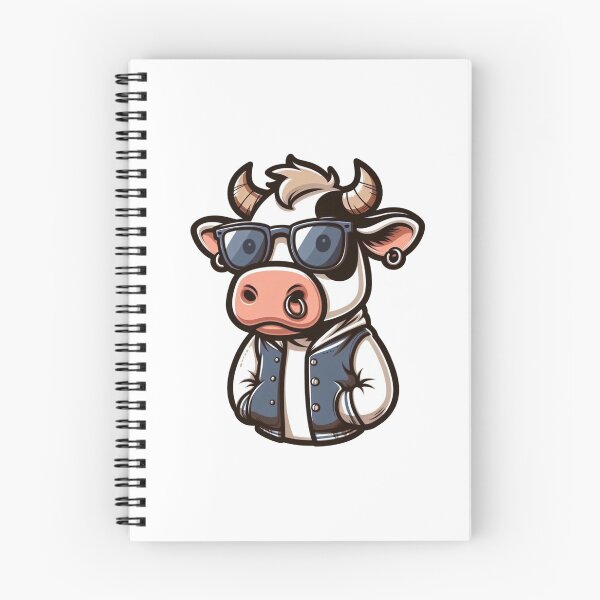 Item preview, Trendy Cartoon Cow with Shades – Farm Fashion Attitude designed and sold by Confuzz1ed.