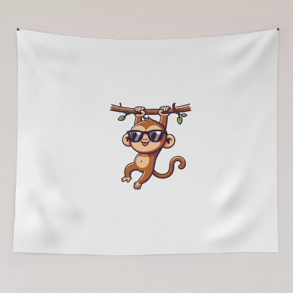 Item preview, Playful Cartoon Monkey in Shades – Hanging with Style designed and sold by Confuzz1ed.