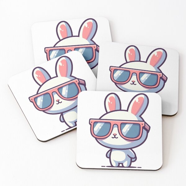 Item preview, Cute Cartoon Bunny in Big Sunglasses – Sweet & Stylish designed and sold by Confuzz1ed.