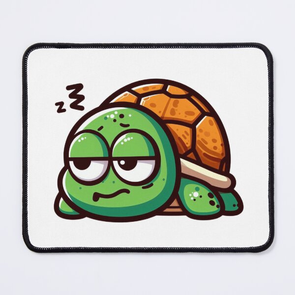 Item preview, Laid-Back Cartoon Turtle – Slow and Smooth Attitude designed and sold by Confuzz1ed.