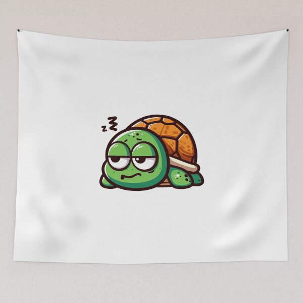 Item preview, Laid-Back Cartoon Turtle – Slow and Smooth Attitude designed and sold by Confuzz1ed.