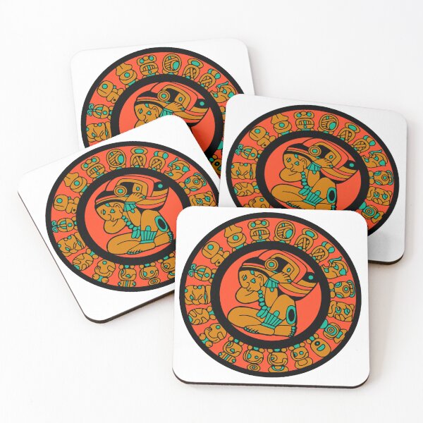 Item preview, Mayan Calendar, Carrier of Time, Mexican, glyphs, laptop, water bottle desing designed and sold by LaNetaArt.