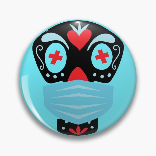 Item preview, Calaca Mask, Day of the Dead, Mexican skull art, face protection design, acrylic block designed and sold by LaNetaNeta.