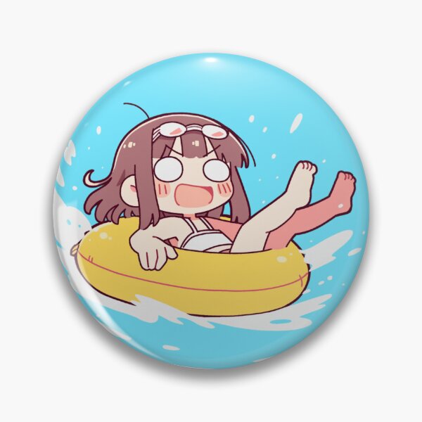 Item preview, Cute Anime Girl on Swim Ring – Summer Fun Illustration designed and sold by TOKYO MANGA PICKS.