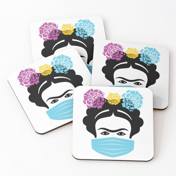 Item preview, Frida with Mask. Famous Mexican woman artist design designed and sold by LaNetaNeta.