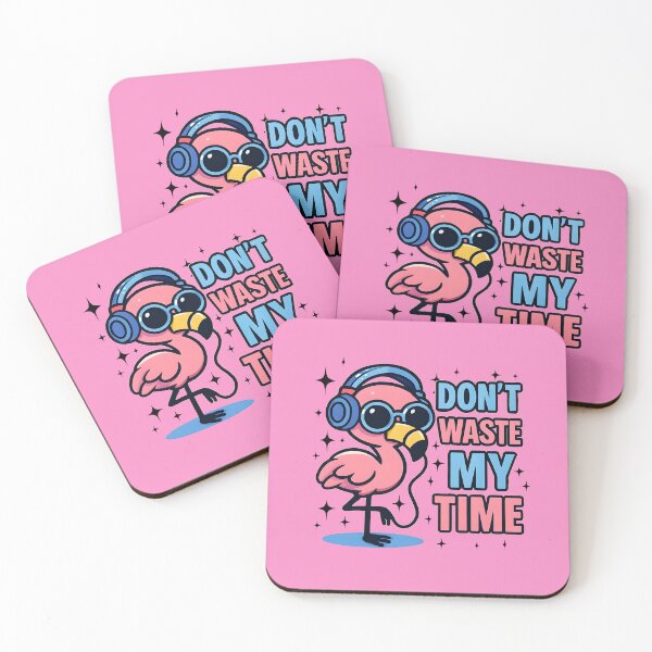 Item preview, Don't Waste My Time | Cool Flamingo with Headphones & Shades designed and sold by ArtNettie.