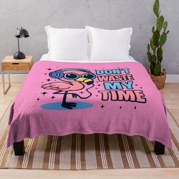 Item preview, Don't Waste My Time | Cool Flamingo with Headphones & Shades designed and sold by ArtNettie.
