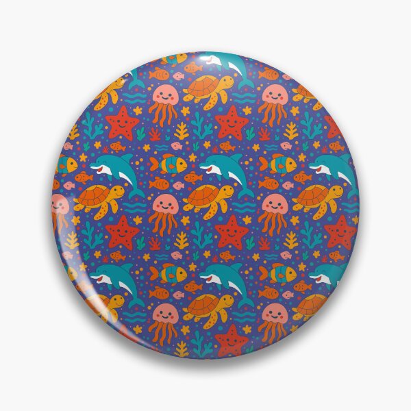 Item preview, Colorful Ocean Kids Pattern – Fish, Turtle, Dolphin & Seaweed Fun designed and sold by AtlMaddynette.