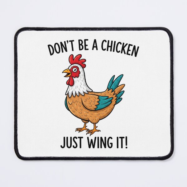 Item preview, Don't Be A Chicken Just Wing It! Funny Rooster Art designed and sold by Owcomm.