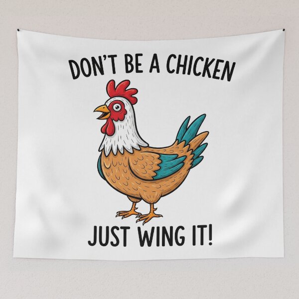 Item preview, Don't Be A Chicken Just Wing It! Funny Rooster Art designed and sold by Owcomm.