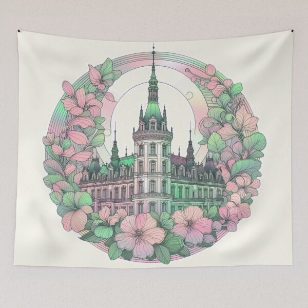 Item preview, French Castle - Modern Chateaucore Aesthetic Wall Art designed and sold by Sugar Wisdom .