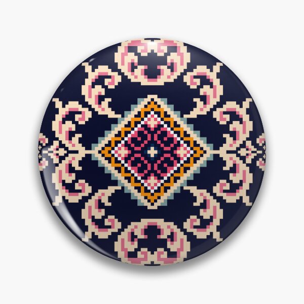 Item preview, Pink Red Pixel Ethnic Textile Pattern designed and sold by MNX.