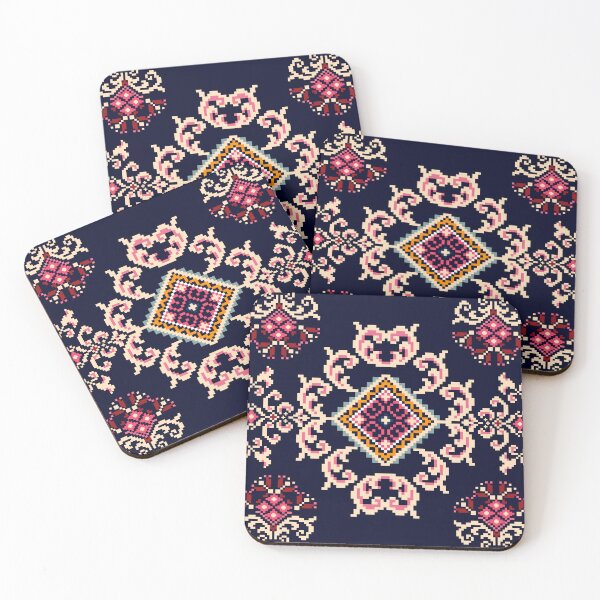 Item preview, Pink Red Pixel Ethnic Textile Pattern designed and sold by MNX.