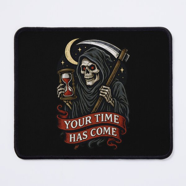 Item preview, Grim Reaper Your Time Has Come Skull Art designed and sold by Shoot-The-Moon.