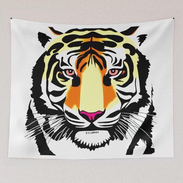 Item preview, Vivid Tiger Head Illustration - Bold Animal Art Print designed and sold by ModyAssem.