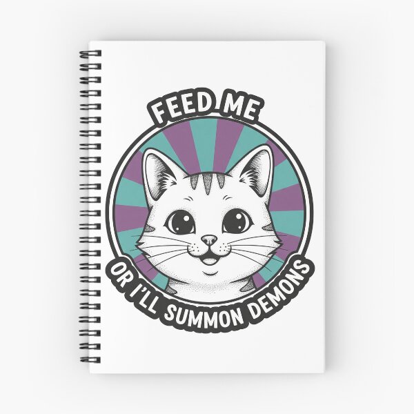 Item preview, Feed Me Or I'll Summon Demons Funny Cat designed and sold by Owcomm.