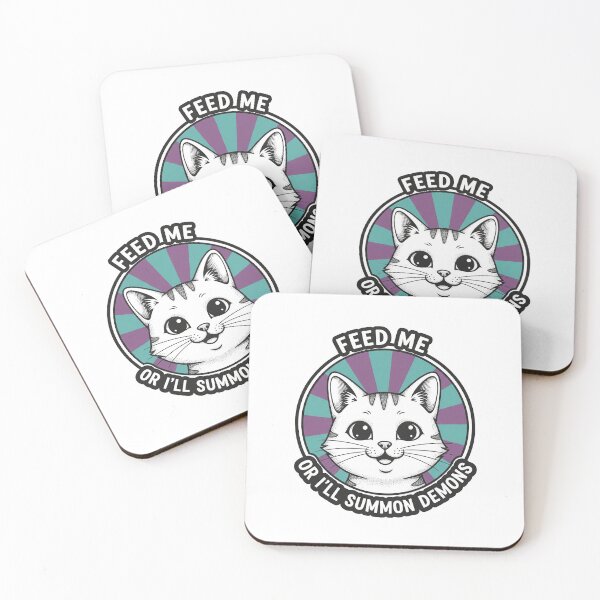 Item preview, Feed Me Or I'll Summon Demons Funny Cat designed and sold by Owcomm.