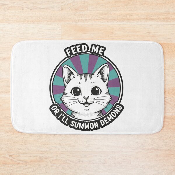 Item preview, Feed Me Or I'll Summon Demons Funny Cat designed and sold by Owcomm.