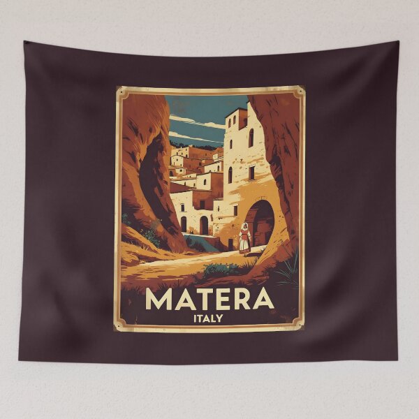 Item preview, A Vintage Travel Illustration of Matera - Italy designed and sold by GoodOldVintage.