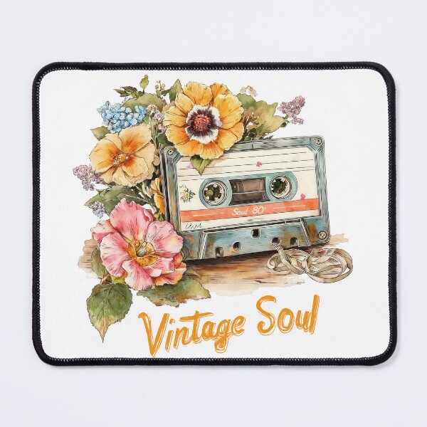 Item preview, Vintage Soul Mixtape – Retro Cassette Floral Art designed and sold by Gaviani Design Studio.