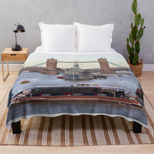 Item preview, Busy River Thames and Tower Bridge, London, England designed and sold by FranWest.