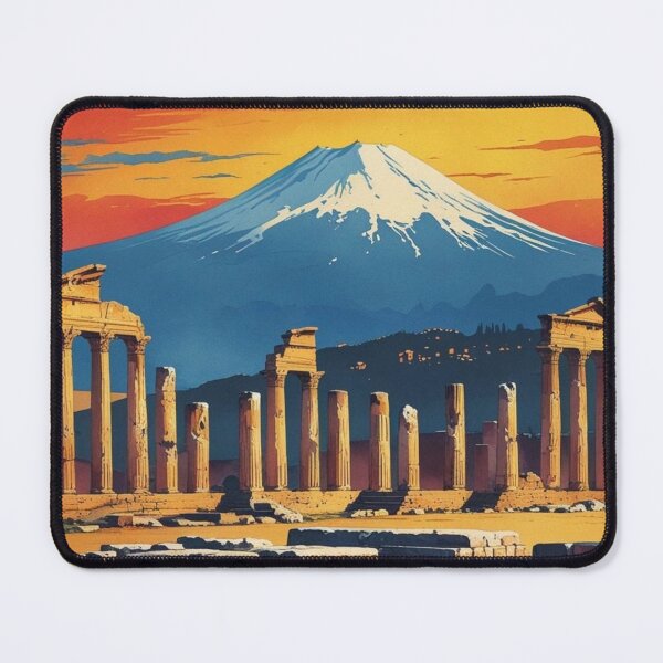 Item preview, Mount Vesuvius Poster, Travel Poster, Italy Painting designed and sold by Bits & Bops Boutique.