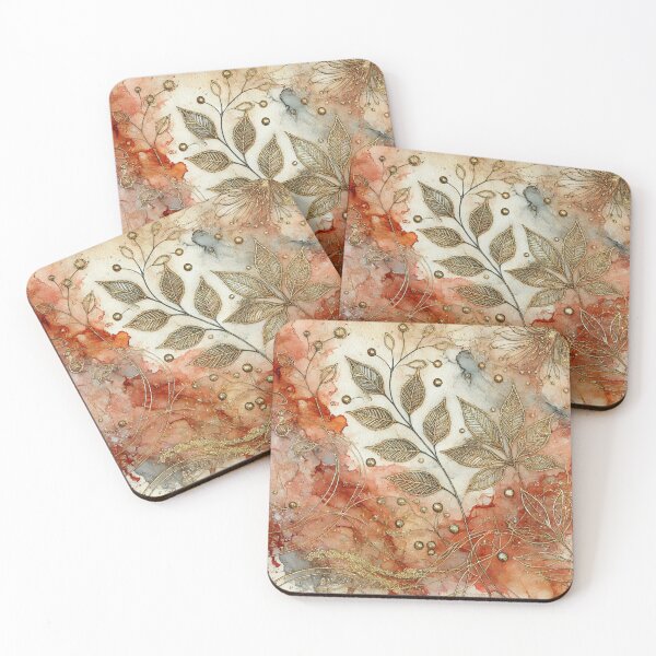 Item preview, Golden Ember Whispers Abstract Art Collection designed and sold by Oonward2021.