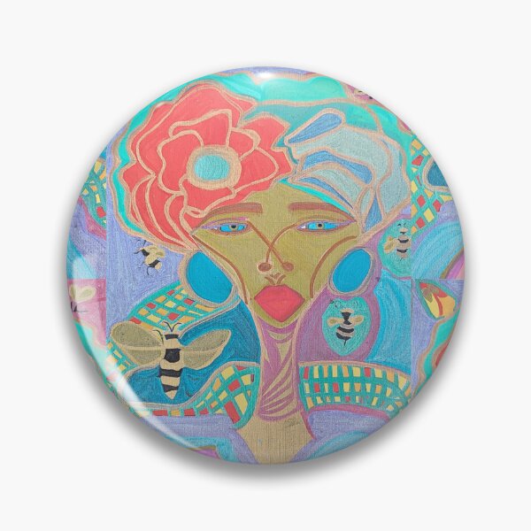 Item preview, Colourful Abstract Portrait – Bee and Snake Feminine Power Art designed and sold by DarLenn..