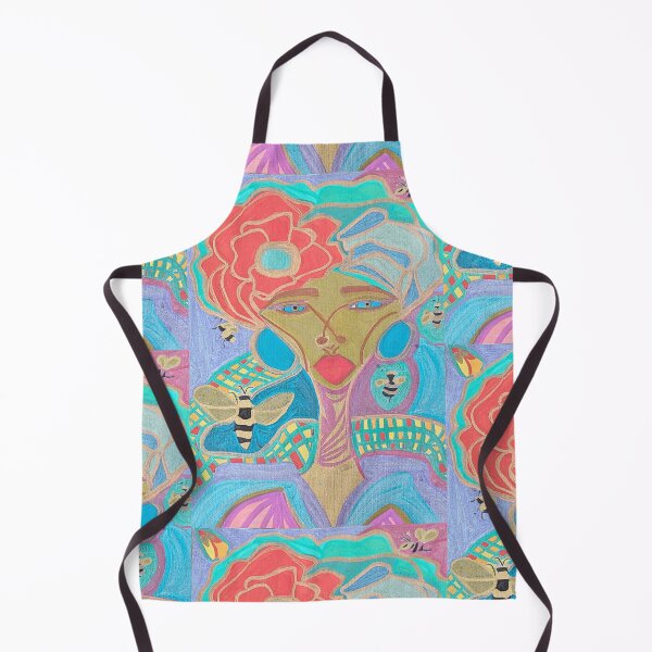 Item preview, Colourful Abstract Portrait – Bee and Snake Feminine Power Art designed and sold by DarLenn..
