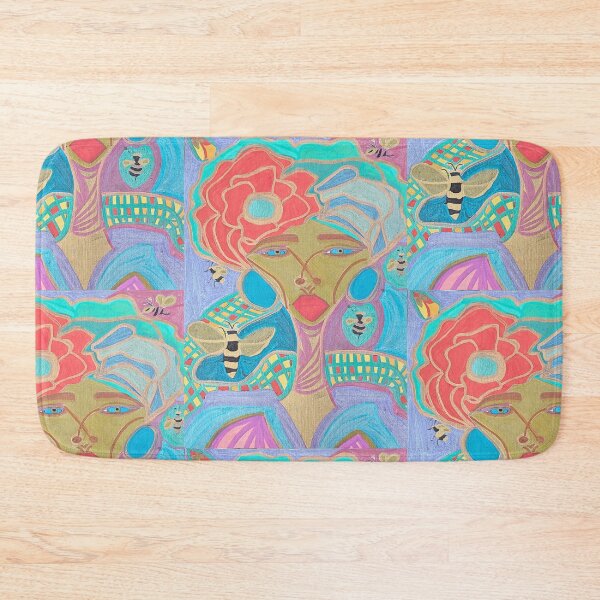 Item preview, Colourful Abstract Portrait – Bee and Snake Feminine Power Art designed and sold by DarLenn..