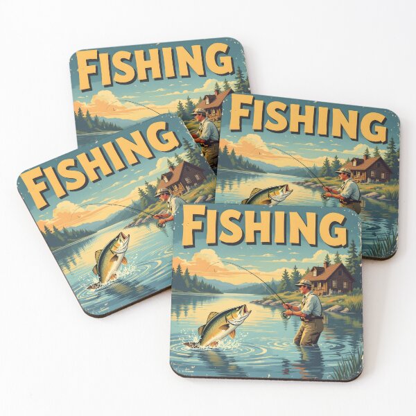Item preview, Vintage Retro Fishing Poster designed and sold by Ameiva-Apparel.