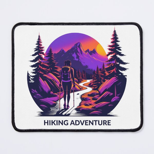 Item preview, Mountain Hiking Adventure – Retro Flat 2D Vector | Sunset Trail Art for Nature Lovers designed and sold by LoliDesignShop.