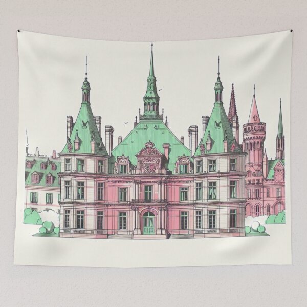 Item preview, French Castle - Modern Chateaucore Aesthetic Wall Art designed and sold by Sugar Wisdom .