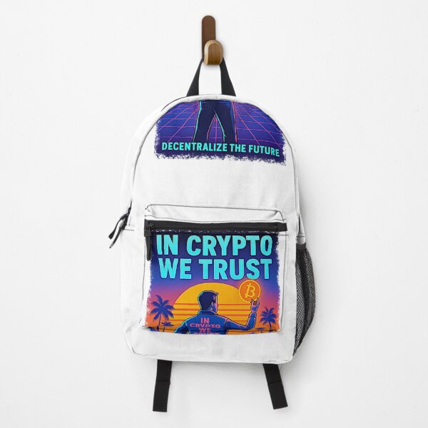 Item preview, In Crypto We Trust – Retro-Futuristic Bitcoin Design designed and sold by BitCrop.