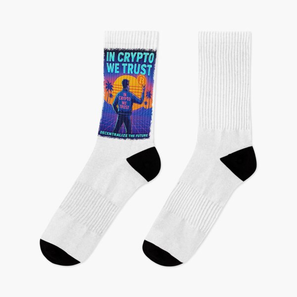 Item preview, In Crypto We Trust – Retro-Futuristic Bitcoin Design designed and sold by BitCrop.