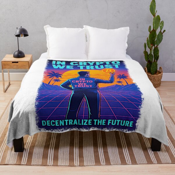 Item preview, In Crypto We Trust – Retro-Futuristic Bitcoin Design designed and sold by BitCrop.