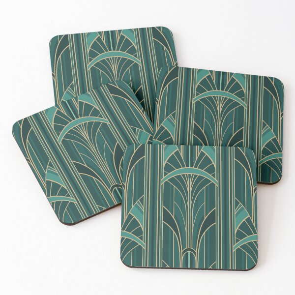 Item preview, Golden20s Art Deco Intertwined Architectural Arcs - Turquoise designed and sold by klossisch.