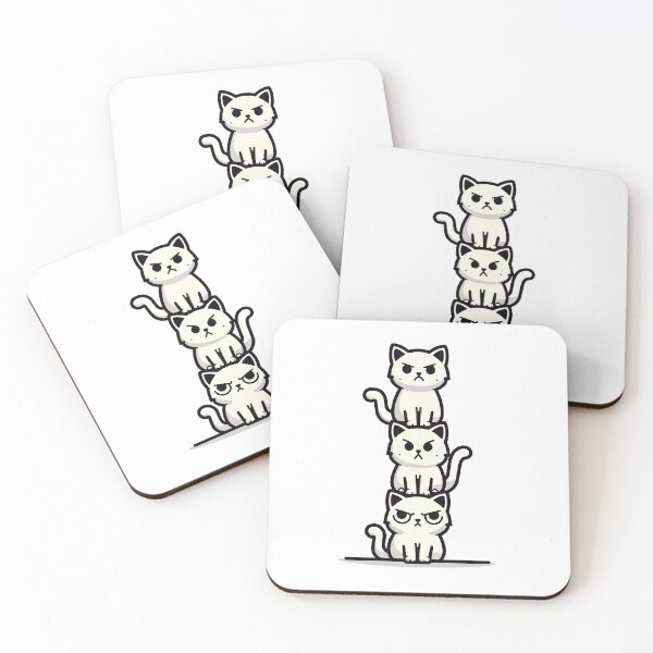 Item preview, Grumpy Cat Totem – Funny Stacked Angry Cats designed and sold by Coffee Lifestyle.