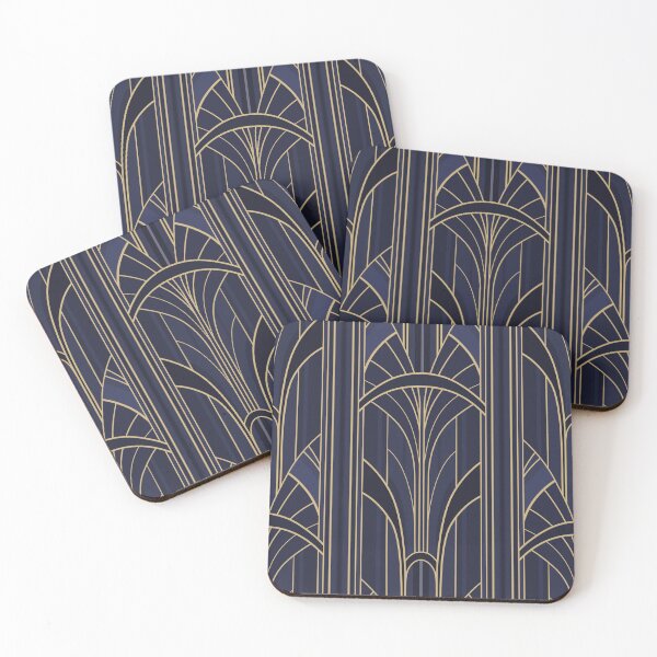 Item preview, Golden20s Art Deco Intertwined Architectural Arcs - Dark Blue designed and sold by klossisch.