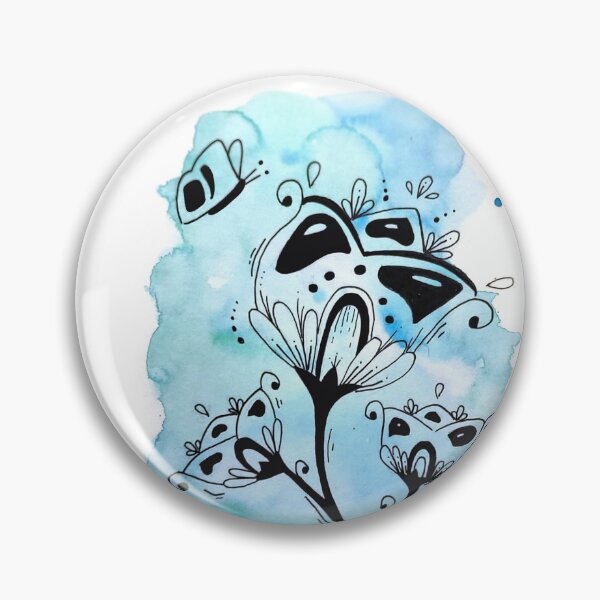 Item preview, Large flower - blue watercolor background designed and sold by GribouillStreet.
