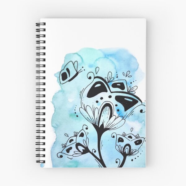 Item preview, Large flower - blue watercolor background designed and sold by GribouillStreet.