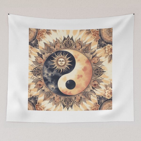 Item preview, Tie-Dye Sun and Moon Yin-Yang – Retro Cosmic Harmony Design designed and sold by ashokreddy343.