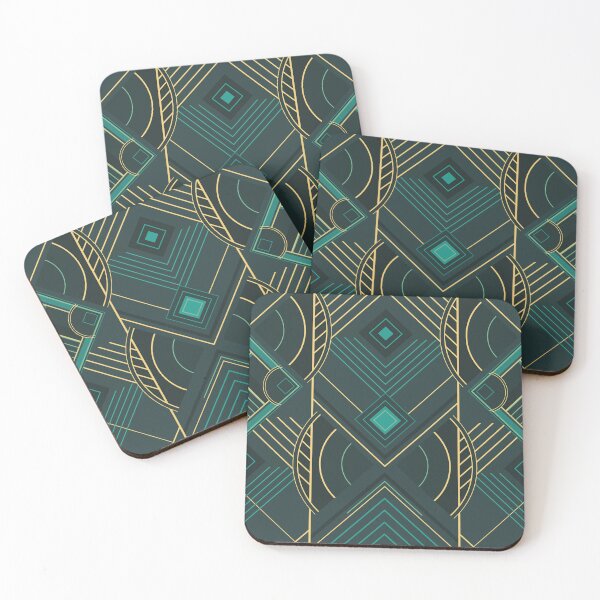 Item preview, Art Deco Geometric Uplift - Turquoise Teal designed and sold by klossisch.