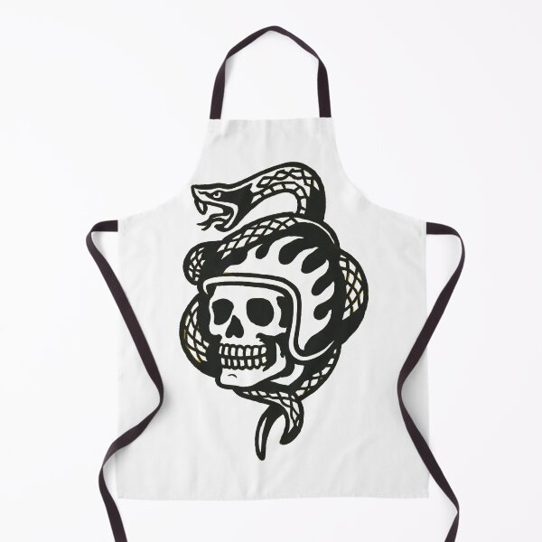 Item preview, Death Helmet Snake Chopper Biker Old School Tattoo designed and sold by RustBreaker.