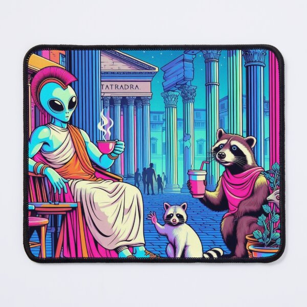 Item preview, alien and cute raccoon ancient rome designed and sold by Dogandesighn.