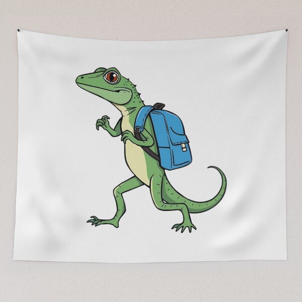 Item preview, A lizard, carrying a schoolbag to school designed and sold by DOG DESIGN.