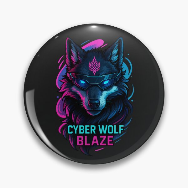 Item preview, Cyber Wolf Blaze – Futuristic Neon Wolf with Cyber Glasses and Tribal Tattoo designed and sold by ColorSplash123.