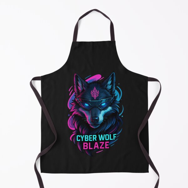 Item preview, Cyber Wolf Blaze – Futuristic Neon Wolf with Cyber Glasses and Tribal Tattoo designed and sold by ColorSplash123.