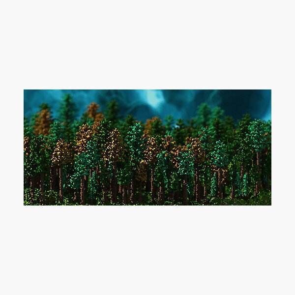 Aperçu de l'œuvre Journée de la vieille croissance (Arbres Voxel - Peinture 2) créée et vendue par PotatoVonEpicus.