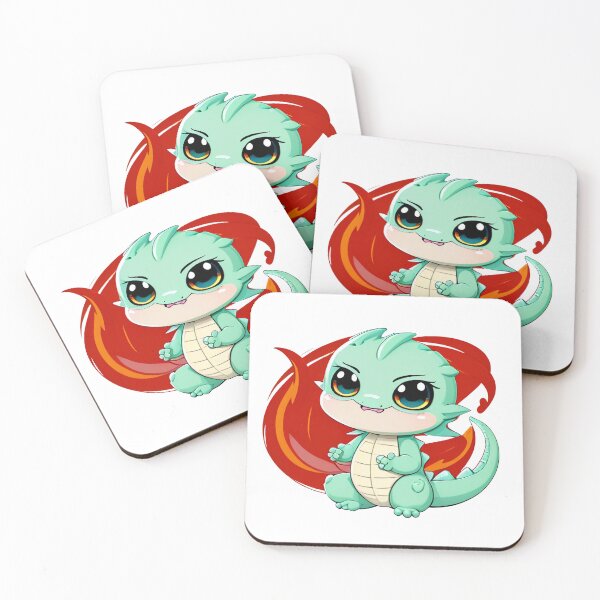 Item preview, Cute Baby Dragon with Fire - Chibi Anime Style designed and sold by ModyAssem.